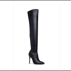 **Worn ONCE** “Neysa” Thigh-High Wide Calf Boot